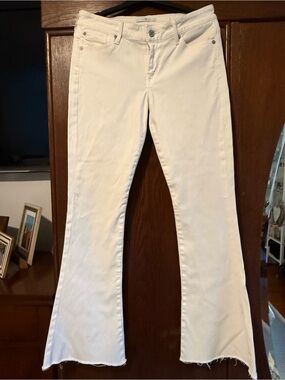 7 For All Mankind White Flare Jeans